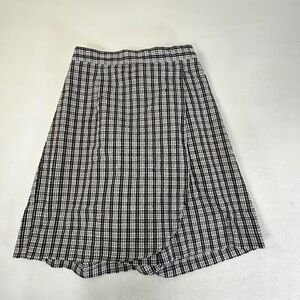 Willow Ridge Plaid Skirt Size 10 Black White Pleated A Line Midi